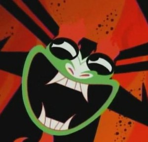 Aku the shapeshifting master attempts to impersonate himself.jpg